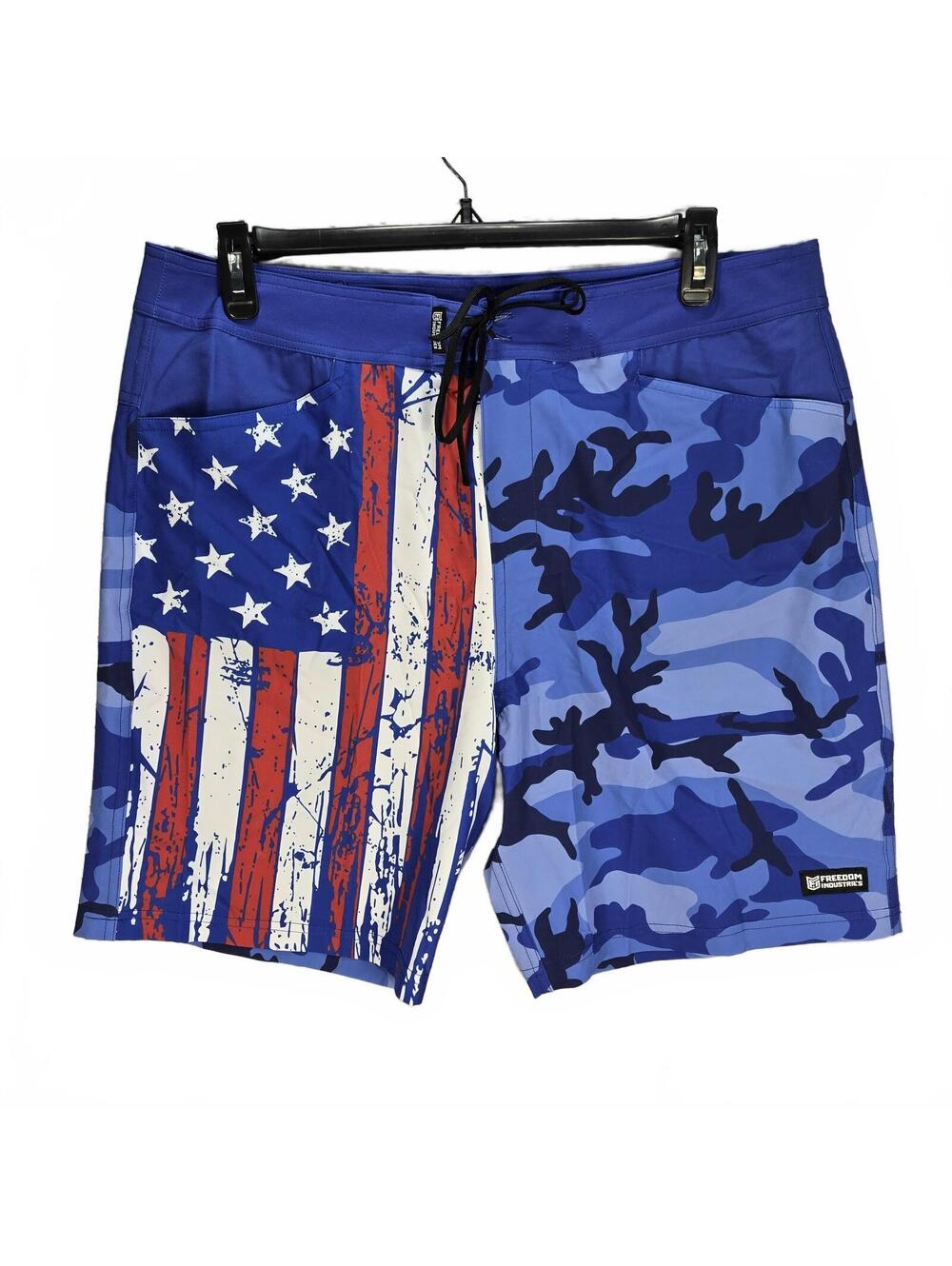 Freedom Industries USA Flag Camo Board Shorts XL - 250th Anniversary July 4th